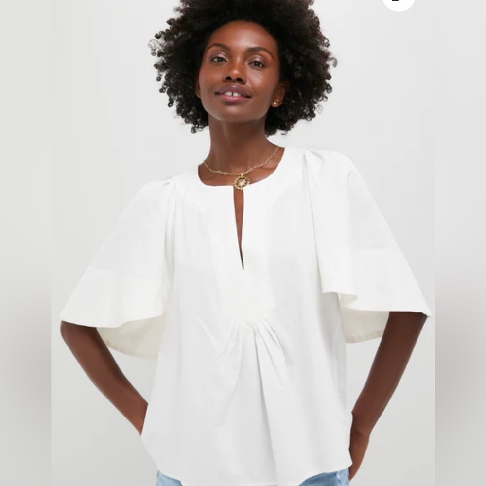 Tuckernuck Pomander Place white Finley flutter sleeve top